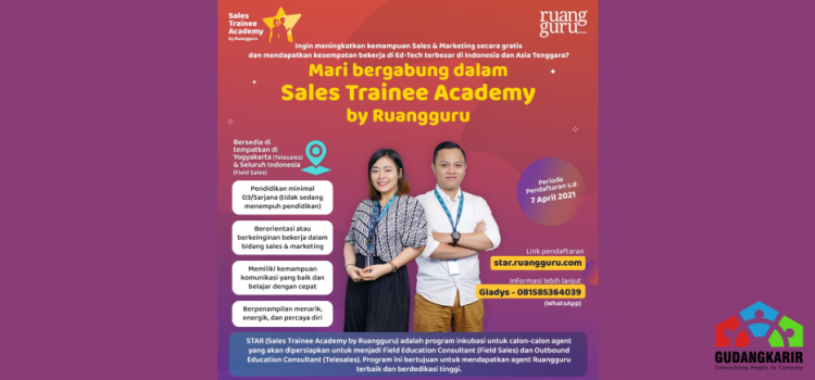Lowongan Sales Trainee Academy by Ruang Guru lowongan kerja ruang guru