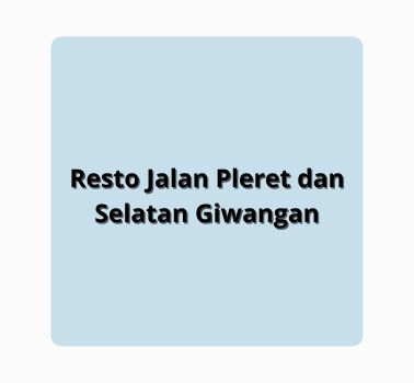 Resto Jalan Pleret dan Selatan Giwangan